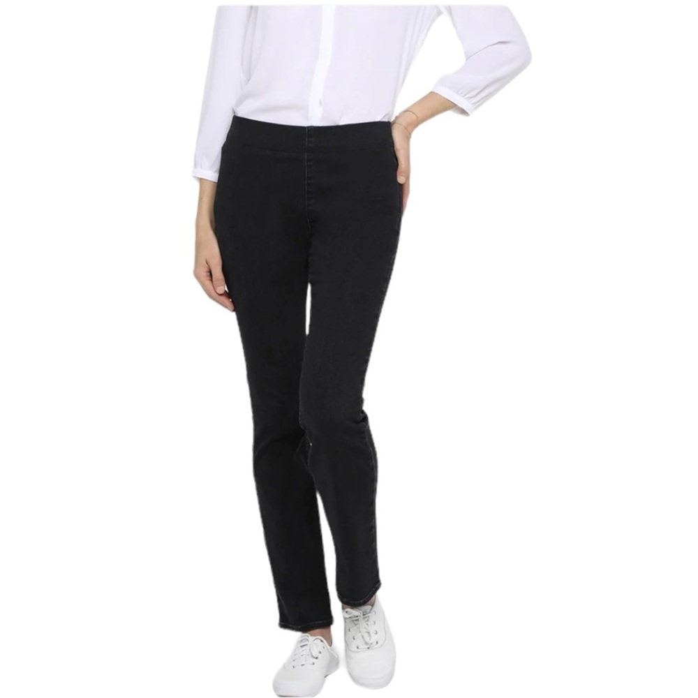 NEW NYDJ Black Pull On Slim Boot Trinity Jeans